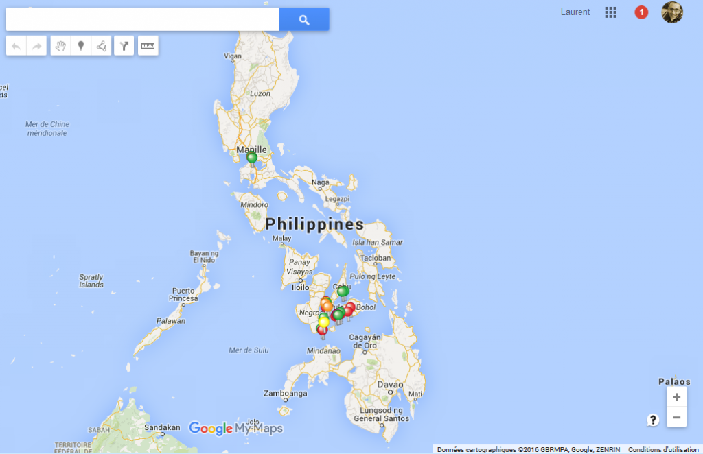 Itinéraire et points d'intérêt aux Philippines
